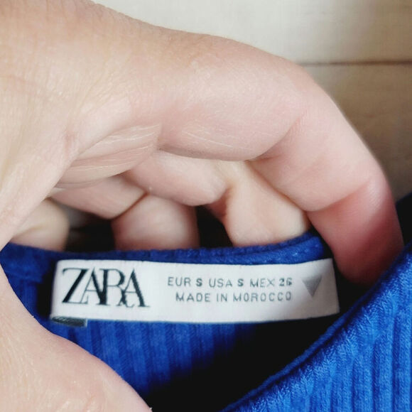 ZARA RIBBED CUT OUT MINI DRESS IN ROYAL BLUE, SZ SMALL - Picture 8 of 15